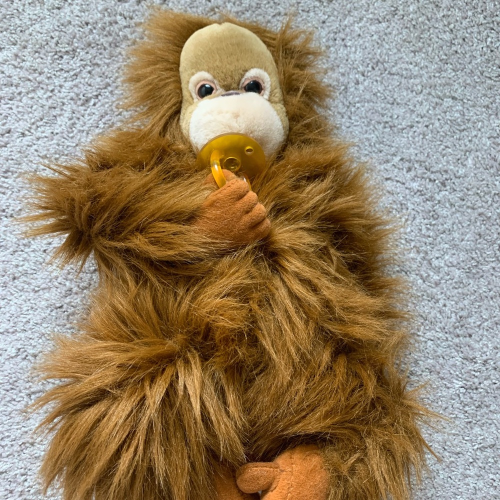 Vintage 1989 Ollie Orangutan Monkey Baby with Pacifier